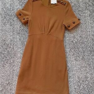 Philip Lim Brown Button-Detail Dress